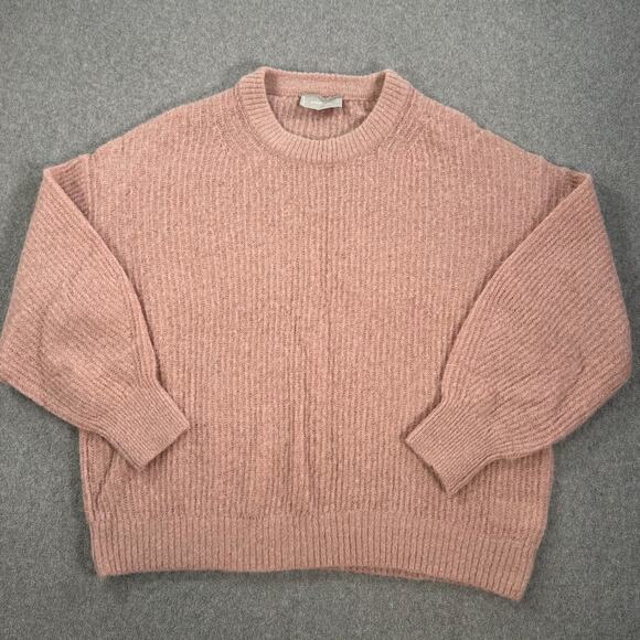 Everlane Alpaca Blend Crew Neck Pullover Sweater Women's XXL Pink Knit Cozy - Picture 1 of 9